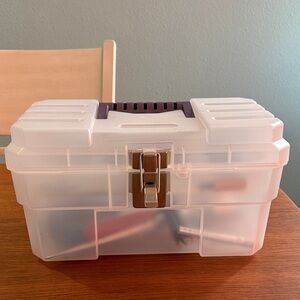 Assorted tools and box